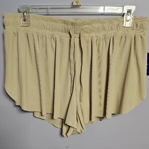JoyLab Beige Athletic Shorts with Compression Shorts Attached